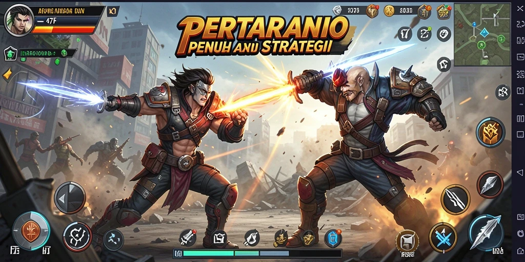 Screenshot gameplay 47F menampilkan pertarungan yang seru dan intens.