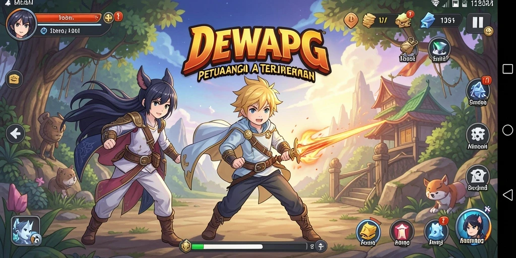 Screenshot menampilkan aksi epik dalam gameplay Anime.