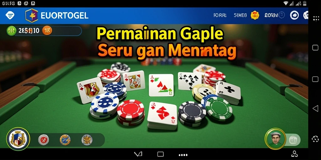 Tampilan gameplay gaple yang seru dan mengasyikkan.