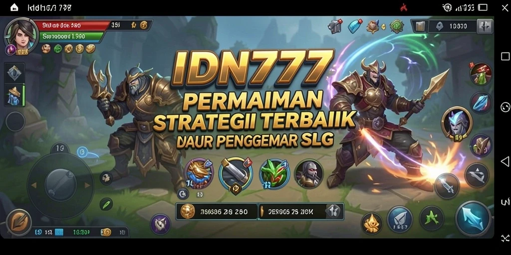 Screenshot gameplay IDN777 menampilkan pertempuran seru antara kerajaan.