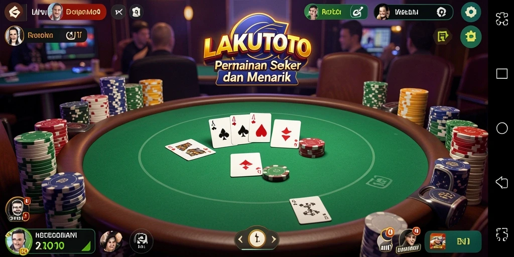 Screenshot utama gameplay Poker di LAKUTOTO.