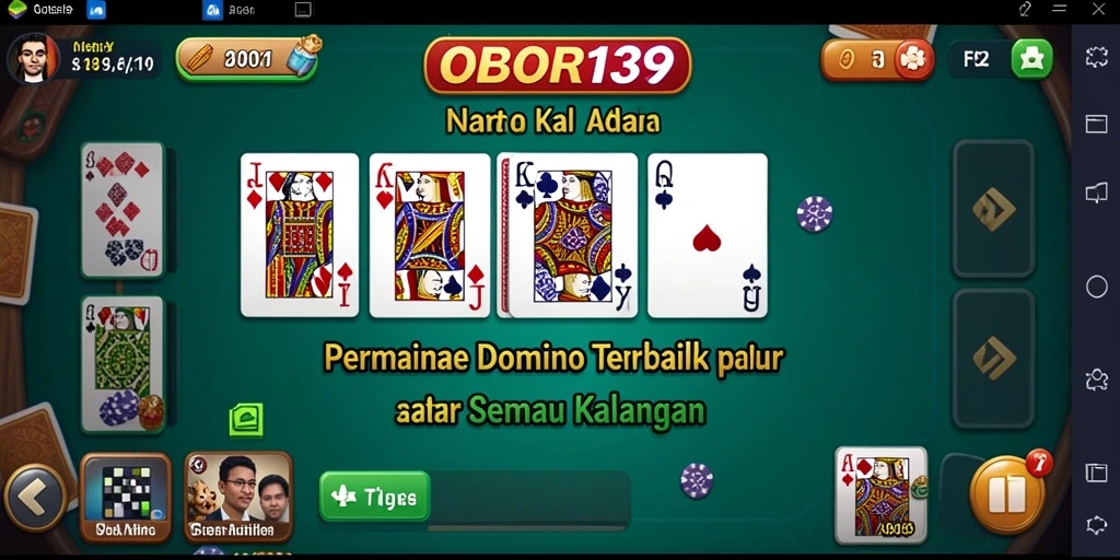 Screenshot gameplay OBOR138 menunjukkan suasana permainan Domino yang seru dan interaktif.