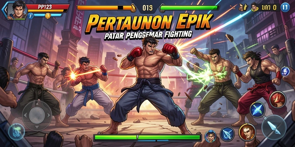 Gameplay seru PP123 dengan pertarungan yang mendebarkan.