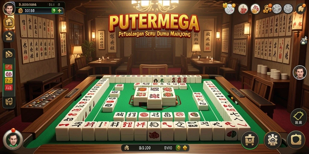Tangkapan layar utama PUTERMEGA menampilkan aksi seru permainan Mahjong.