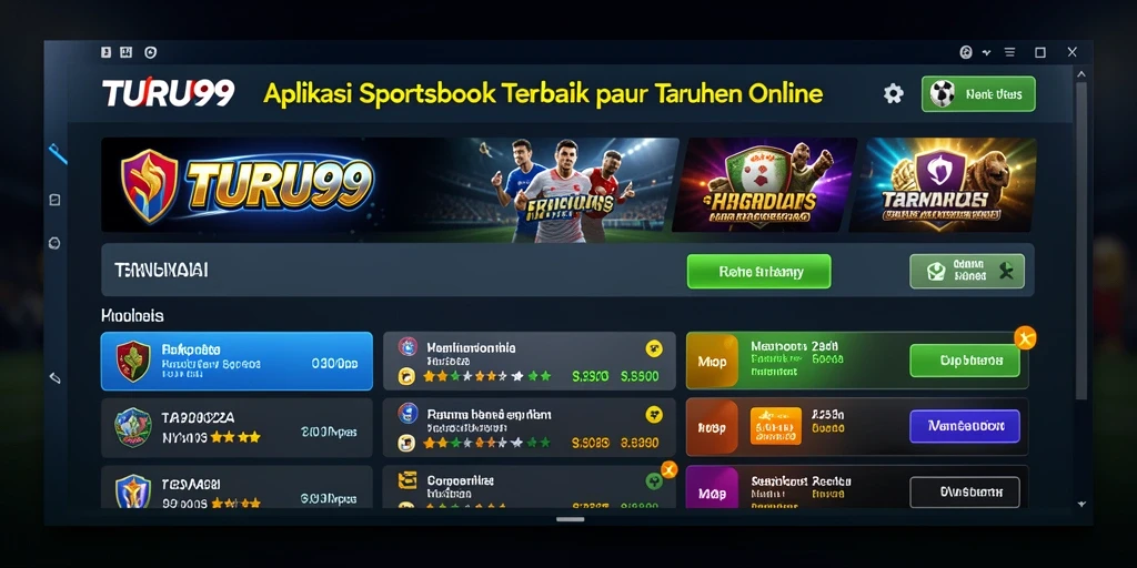 Tampilan gameplay TURU99 dengan fitur sportsbook yang menarik.