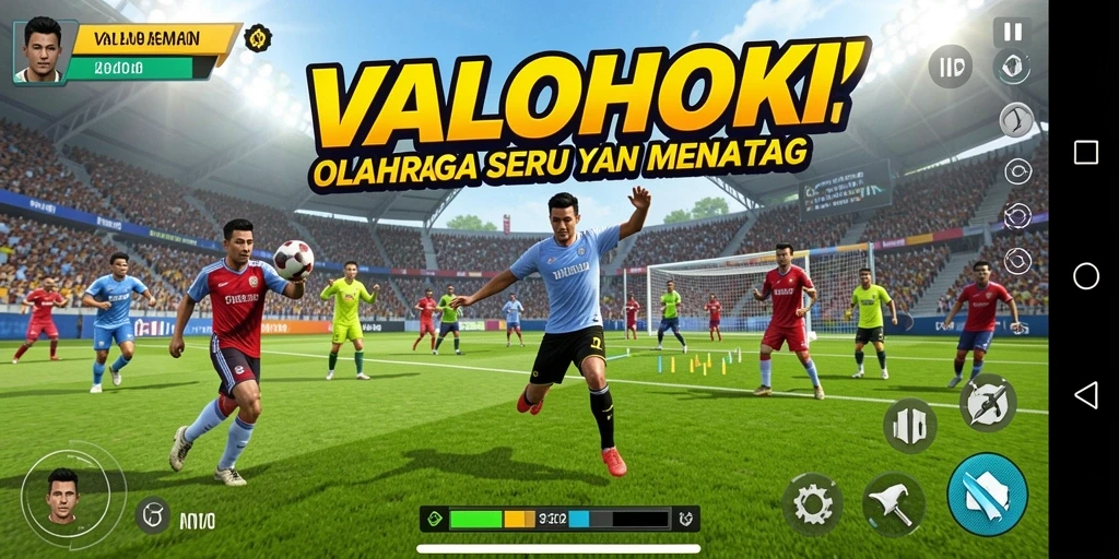 Screenshot VALOHOKI menampilkan gameplay olahraga yang mendebarkan dan penuh aksi.