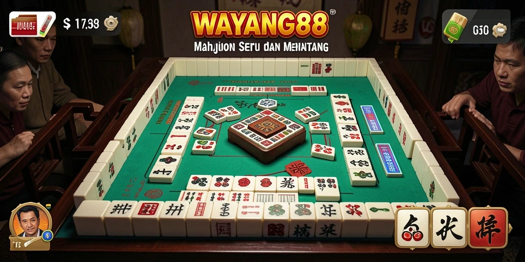 Tampilan gameplay WAYANG88 yang menampilkan suasana bermain Mahjong.