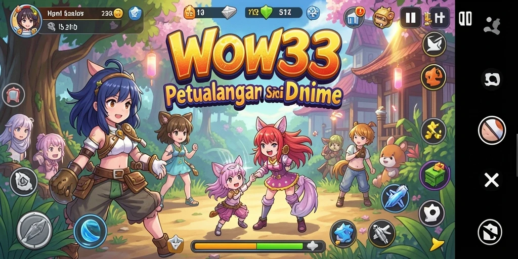 Tangkapan layar WOW33 menampilkan aksi karakter anime yang mendebarkan.